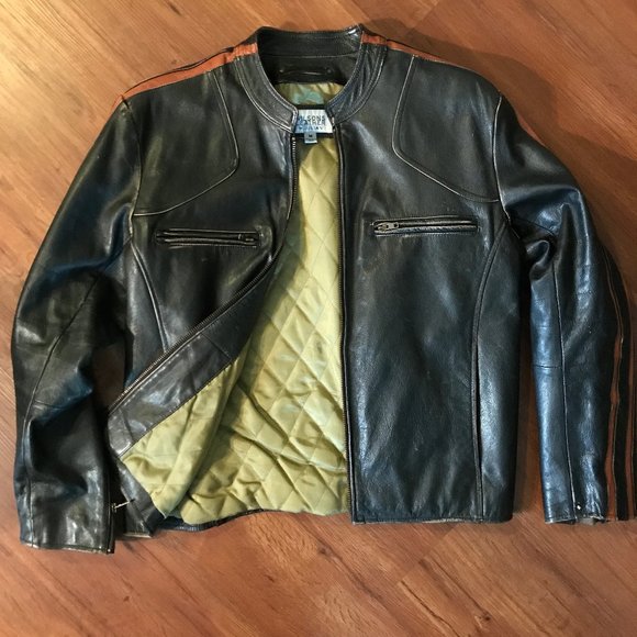Men's Distressed Leather Riding Jacket - Picture 1 of 6